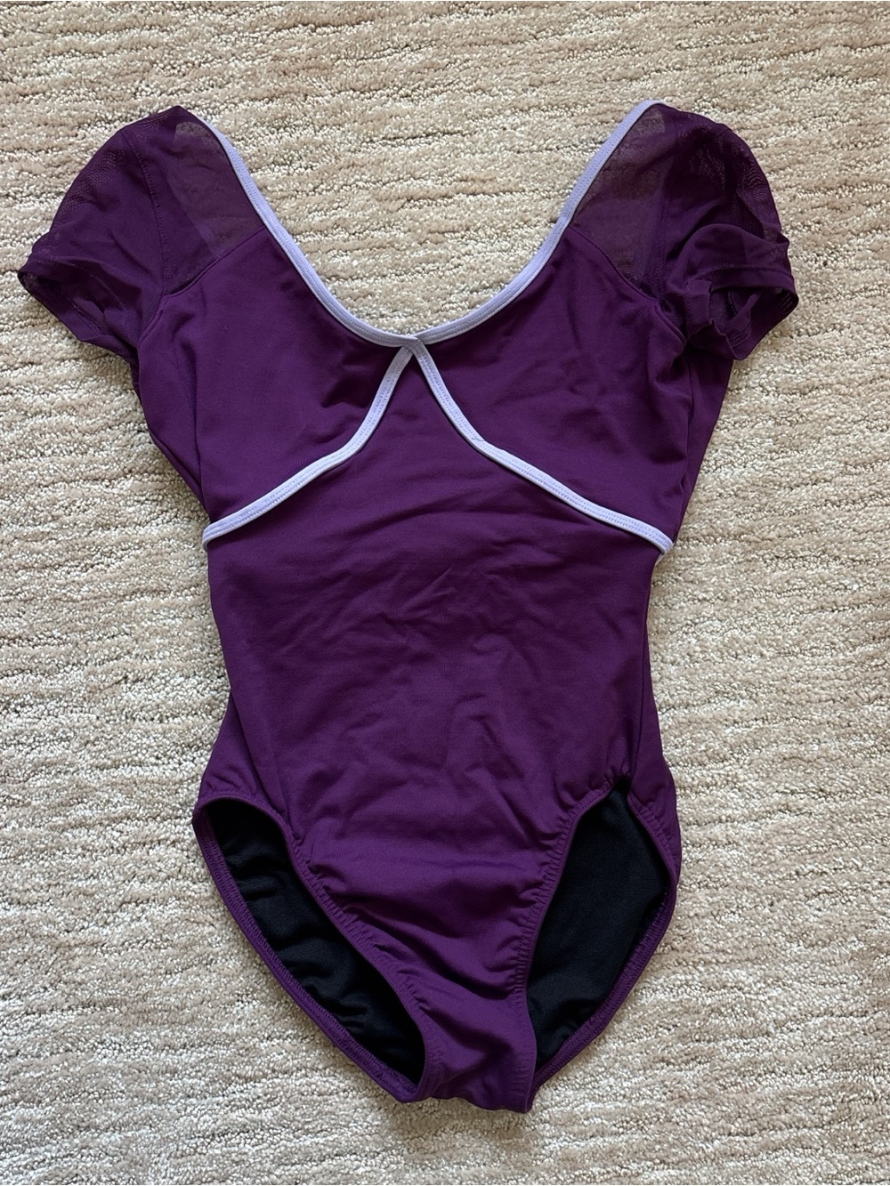 Bloch Purple Dance Bodysuit with White Trim